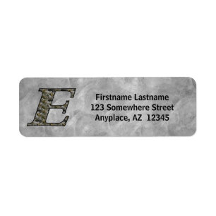 Monogram Initial E Hydrangea Return Address Label