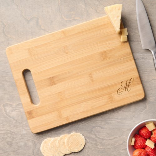 Monogram Initial Etched Bamboo Cutting Board