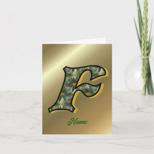 Monogram Initial F Daisies Art Personalized Note Card
