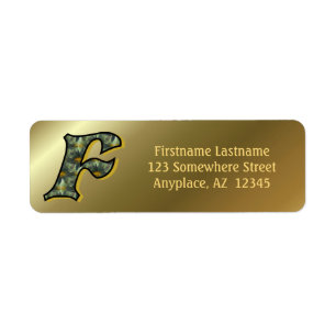 Monogram Initial F Daisies Art Return Address Label