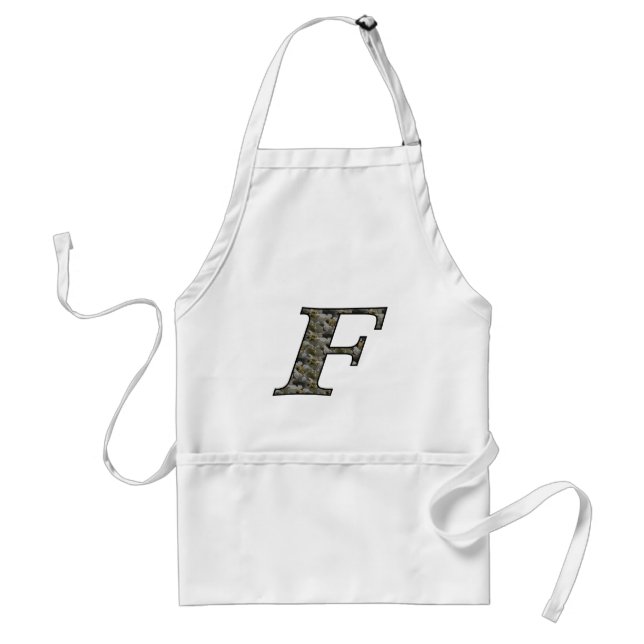 Monogram Initial F Hydrangea Flowers Adult Apron (Front)