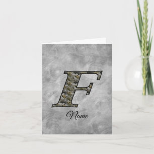 Monogram Initial F Hydrangea Flowers Personalized Note Card
