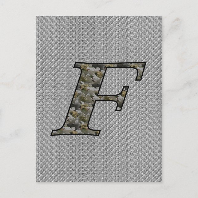 Monogram Initial F Hydrangea Flowers Postcard (Front)