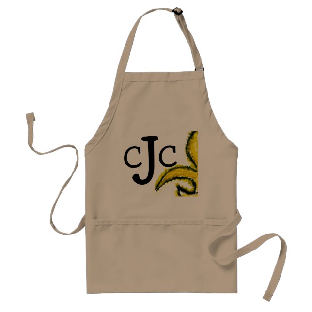 Monogram Initial Fluer de Lis Apron (Front)