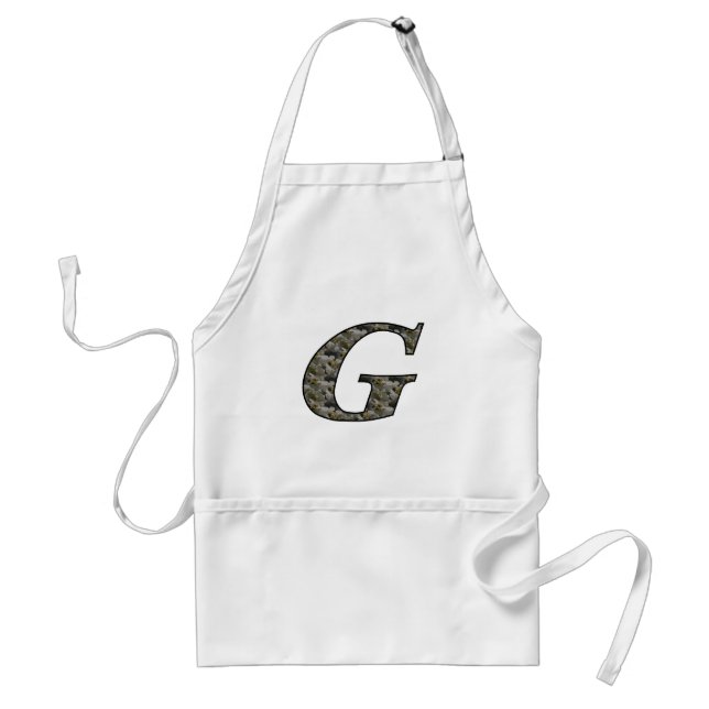 Monogram Initial G Hydrangea Flowers Adult Apron (Front)