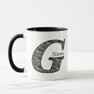 Monogram Initial G Hydrangea Flowers Personalized Mug