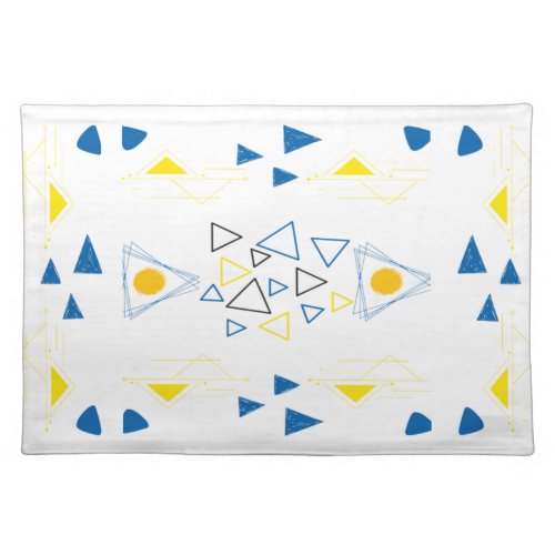 Monogram Initial Geometric modern Triangles Patten Cloth Placemat