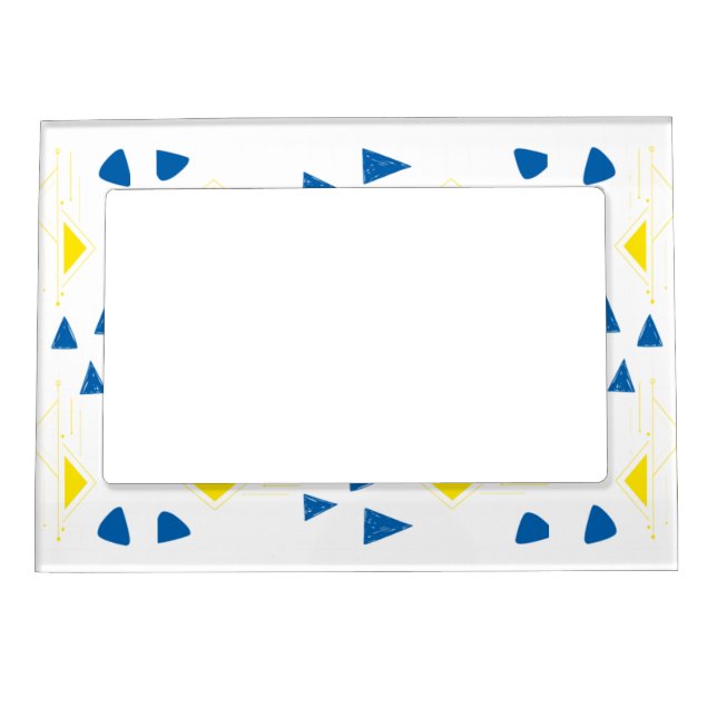 Monogram Initial Geometric modern Triangles Patten Magnetic Frame (Front)