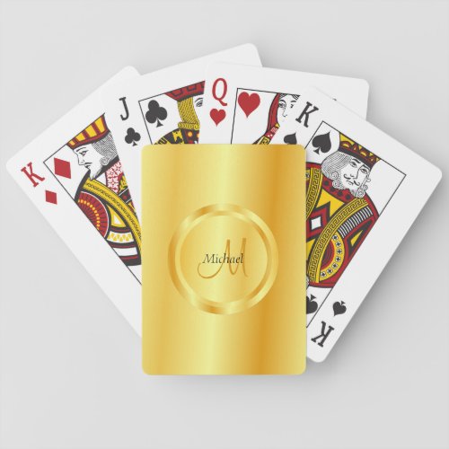 Monogram Initial Gold Look Elegant Template Modern Playing Cards