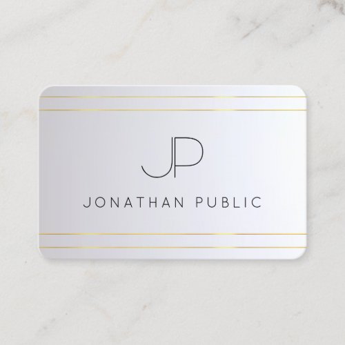 Monogram Initial Gold Silver Elegant Template Business Card