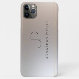 Monogram Initial Gold Silver Look Elegant Template iPhone 11 Pro Max Case