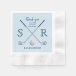 Monogram Initial Golf Clubs Cocktail Party Napkins