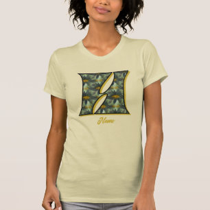 Monogram Initial H Daisy Flower Art Personalized T-Shirt
