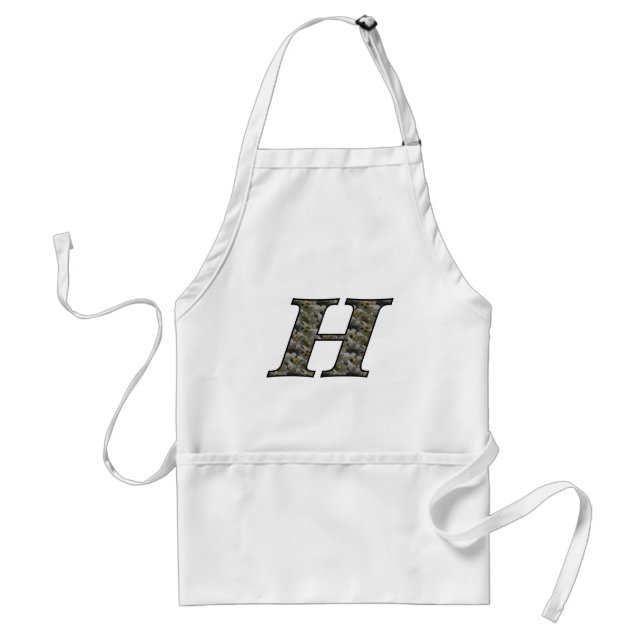 Monogram Initial H Hydrangea Flowers Adult Apron (Front)