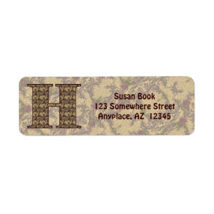 Monogram Initial H Vintage Floral Return Address Label
