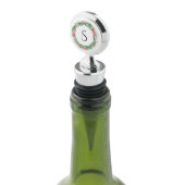 Monogram Initial Holiday Christmas Wreath Wine Stopper (Angled)