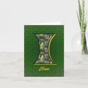 Monogram Initial I Daisies Art Personalized Note Card