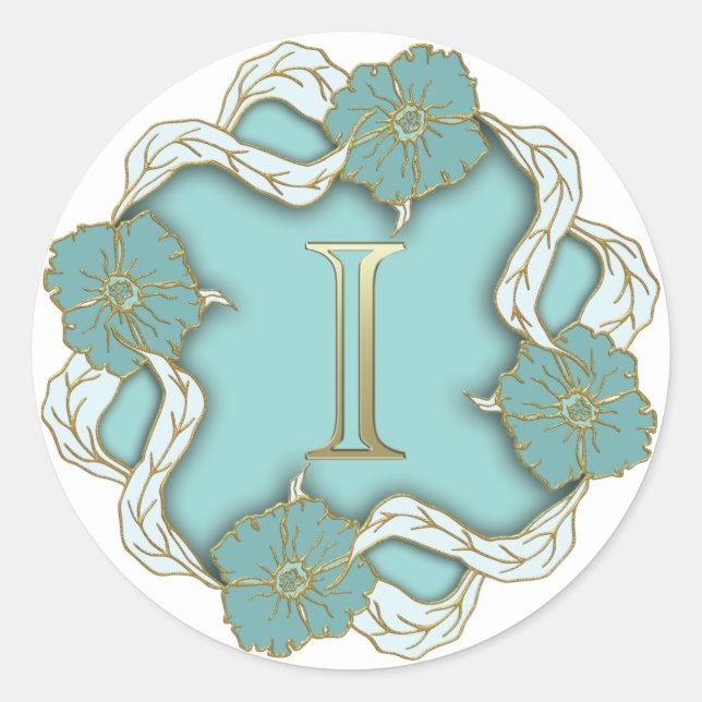 monogram initial I stickers (Front)