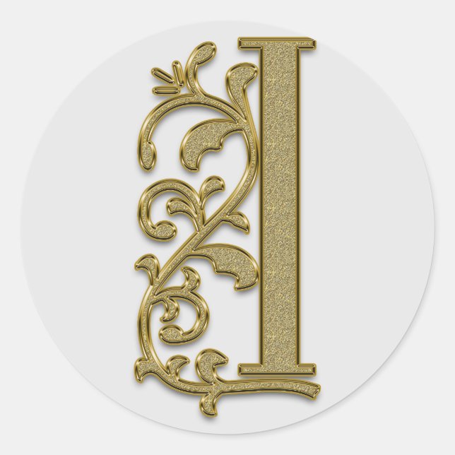 monogram initial I stickers (Front)