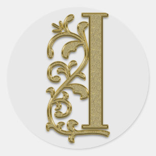 monogram initial I stickers