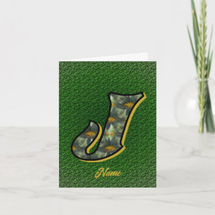 Monogram Initial J Daisies Art Personalized Note Card