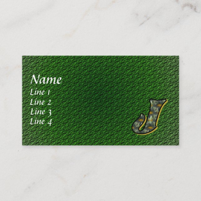 Monogram Initial J Daisies Floral Business Card (Front)