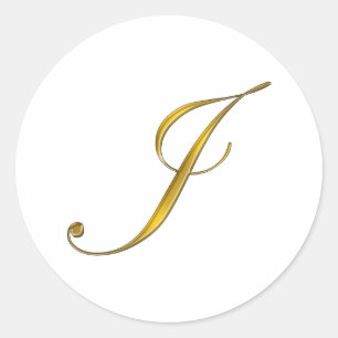 Monogram Initial J in Gold Script Envelope Seal