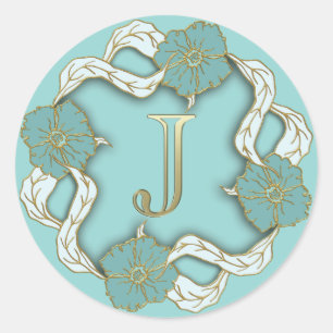 monogram initial J stickers