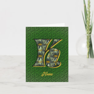 Monogram Initial K Daisies Art Personalized Note Card