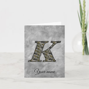 Monogram Initial K Hydrangea Flowers Personalized Note Card