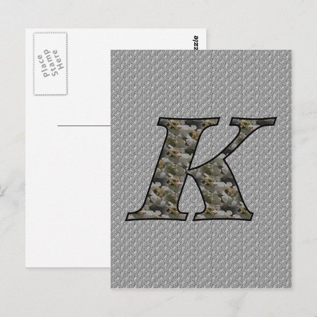 Monogram Initial K Hydrangea Flowers Postcard (Front/Back)