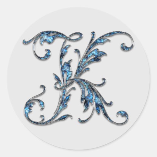 monogram initial K stickers