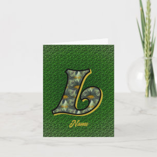 Monogram Initial L Daisies Art Personalized Note Card