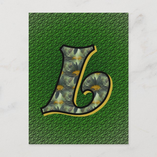 Monogram Initial L Daisies Flower Art Postcard (Front)