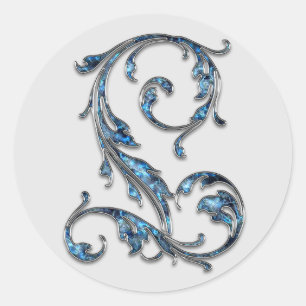 monogram initial L stickers