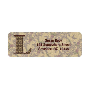 Monogram Initial L Vintage Floral Return Address Label