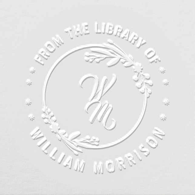 Monogram initial Laural Wreath From the library of Embosser (Design)
