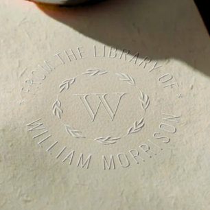 Monogram initial Laural Wreath From the library of Embosser