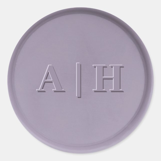 Monogram Initial Lavender Wax Seal Sticker (Front)