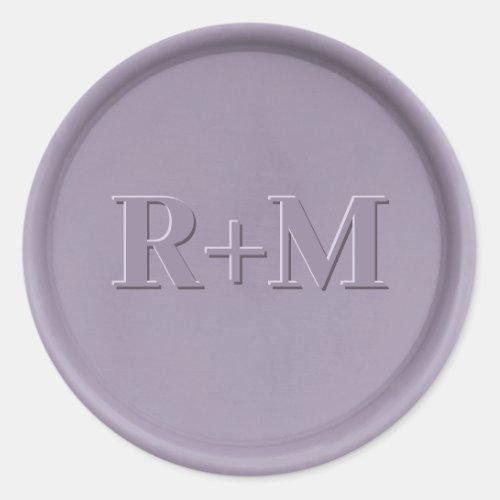 Monogram Initial Lavender Wax Seal Sticker