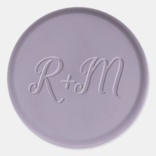 Monogram Initial Lavender Wax Seal Sticker
