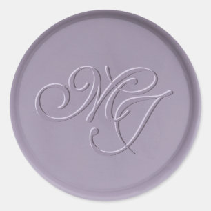 Monogram Initial Lavender Wax Seal Sticker