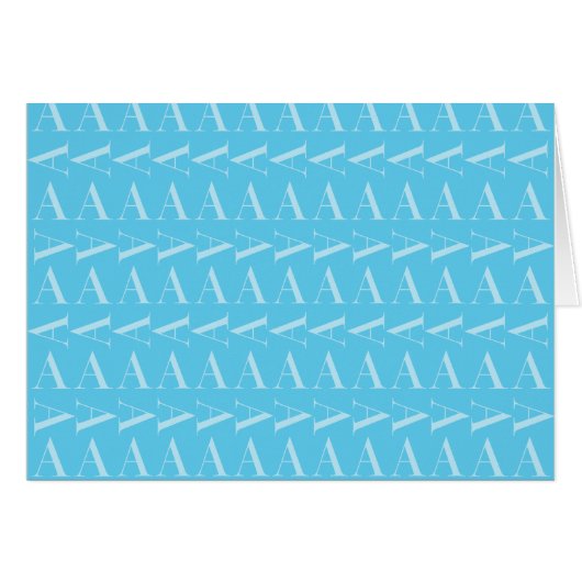 Monogram Initial Letter A, Aqua Blue (Front Horizontal)