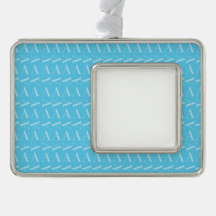 Monogram Initial Letter A, Aqua Blue Christmas Ornament
