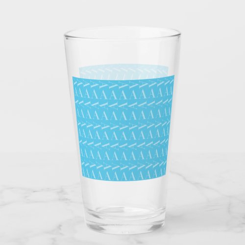 Monogram Initial Letter A Aqua Blue Glass