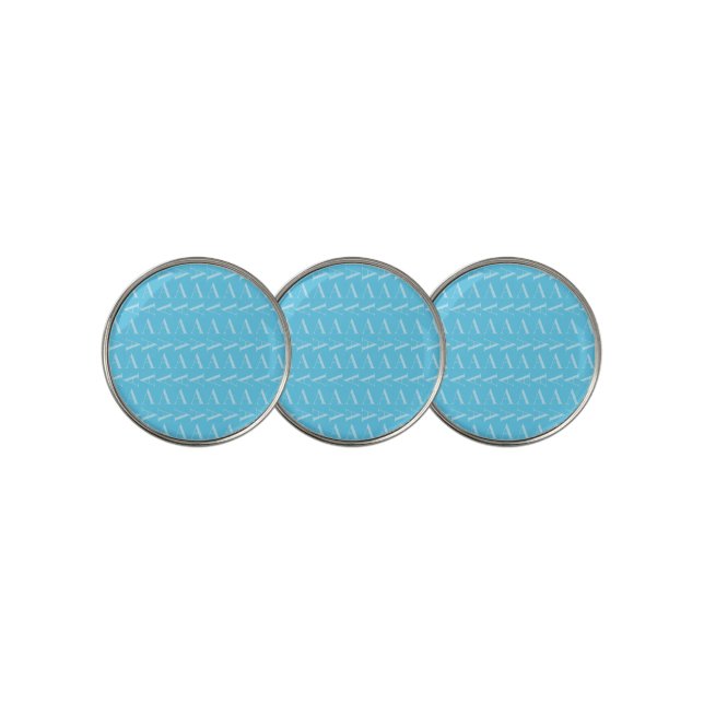 Monogram Initial Letter A, Aqua Blue Golf Ball Marker (3 Up)