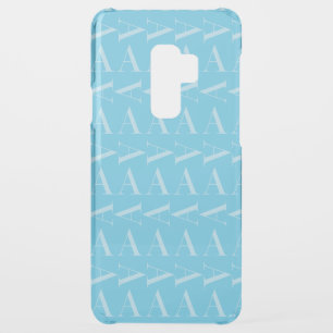 Monogram Initial Letter A, Aqua Blue Uncommon Samsung Galaxy S9 Plus Case