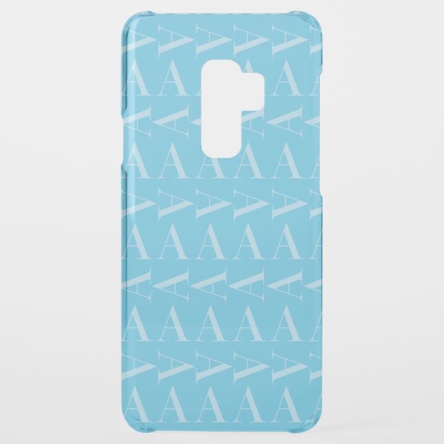 Monogram Initial Letter A, Aqua Blue Uncommon Samsung Galaxy Case (Back)