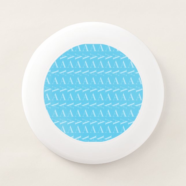 Monogram Initial Letter A, Aqua Blue Wham-O Frisbee (Front)