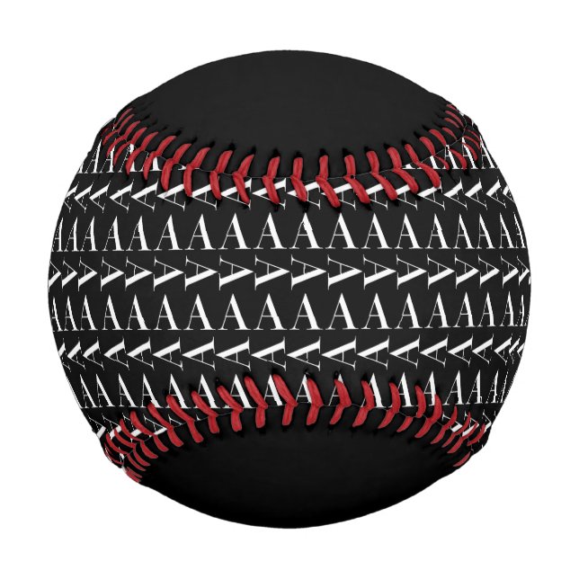 Monogram Initial Letter A Baseball (Front)